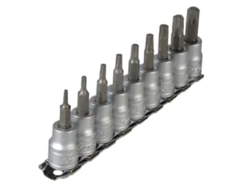 M3813TX Socket Clip Rail Set of 9 External TORX 3/8in Drive                     
