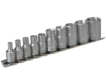 M3814 Socket Clip Rail TX-E Set of 10 3/8in & 1/4in Drive                       
