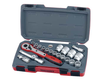 T1221 Socket Set of 21 Metric 1/2in Drive                                       