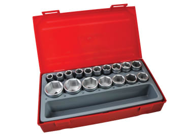 TT1217-6 Metric 6-Pt Socket Set, 17 Piece - 1/2in Drive                         