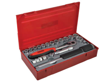TT3819 Regular Metric Socket Set,  19 Piece -  3/8in Drive                      