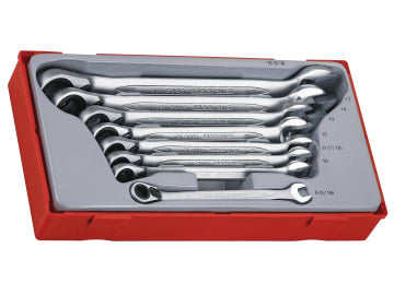 TT6508R Metric Ratchet Combination Spanner Set, 8 Piece                         
