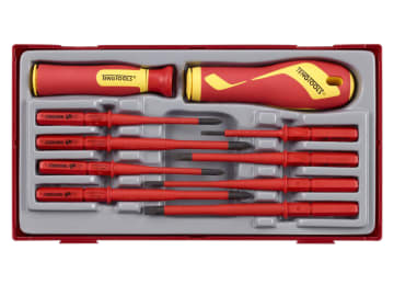 Insulated Interchangeable Blade Screwdriver Set, 10 Piece                       