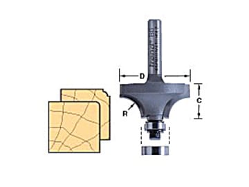 46/115 x 1/4 TCT Bearing Guided Ovolo & Round Over 1.6mm Radius                 