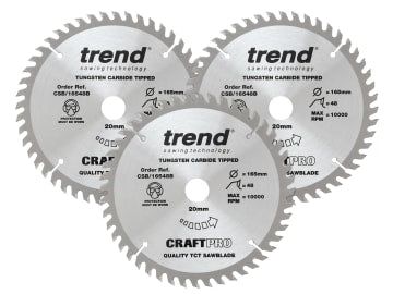 CraftPro Plunge Saw Blade 165 x 20mm x 48T (Pack 3)                             