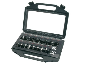 SET/SS9TC 1/2in TCT Router Bit Starter Set, 15 Piece                            