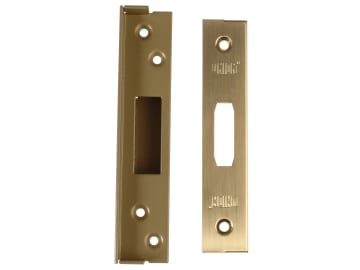 StrongBOLT 2100 Mortice Deadlock Rebate Kit 13mm Polished Brass Box             