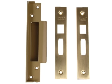 StrongBOLT 2200 Mortice Sashlock Rebate Kit 13mm Polished Brass Box             