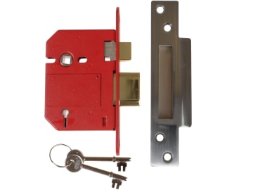 StrongBOLT 2200S BS 5 Lever Mortice Sashlock Satin Chrome 81mm Box              