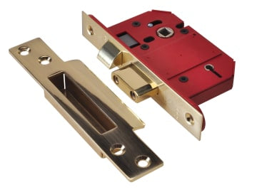 StrongBOLT 2200S BS 5 Lever Mortice Sashlock Satin Brass 68mm Box               