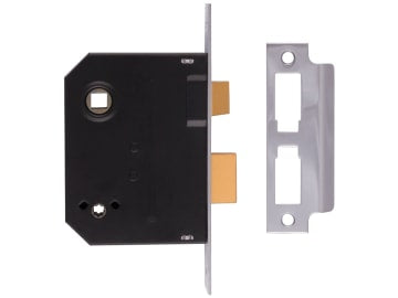 2294 Mortice Bathroom Lock Chrome Finish 63mm 2.5in Box                         