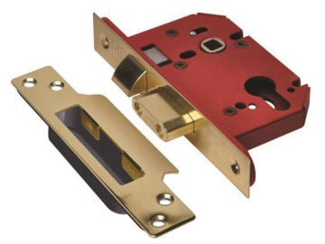 StrongBOLT 22EU EUS-PB-2.5 Euro Sashlock Plated Brass 68mm 2.5in                