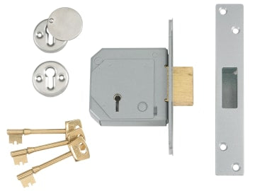 3G114E 5 Lever Mortice Deadlock C-Series 67mm 2.5in Satin Brass                 