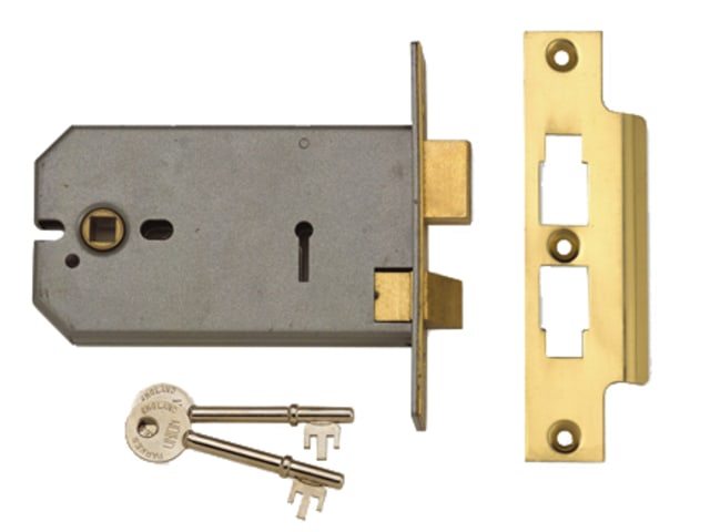2077-6 3 Lever Horizontal Mortice Lock Polished Brass 149mm - [product-vendor]