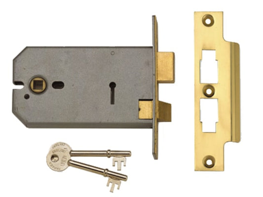 2077-6 3 Lever Horizontal Mortice Lock Polished Brass 149mm - [product-vendor]