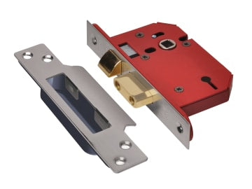 StrongBOLT 2203S 3 Lever Mortice Sashlock Stainless Steel 68mm 2.5in Visi       