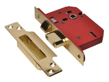 StrongBOLT 2205S 5 Lever Mortice Sashlock Polished Brass 81mm 3in Visi          