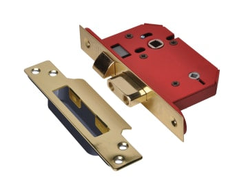 StrongBOLT 22WCS Mortice Bathroom Lock Polished Brass 68mm 2.5in Visi           