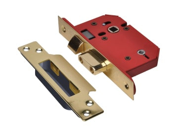 StrongBOLT 22WCS Mortice Bathroom Lock Polished Brass 81mm 3in Visi             
