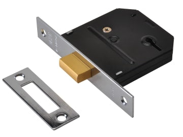 ES-DL Essentials 3 Lever Mortice Deadlock Chrome 65mm 2.5in Visi                