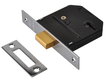 ES-DL Essentials 3 Lever Mortice Deadlock Chrome 79mm 3in Visi                  