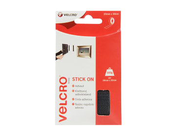 VELCRO® Brand Stick On Tape 20mm x 50cm Black                                   