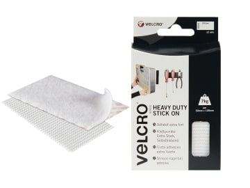VELCRO® Brand Heavy-Duty Stick On Strips (2) 50 x100mm White                    