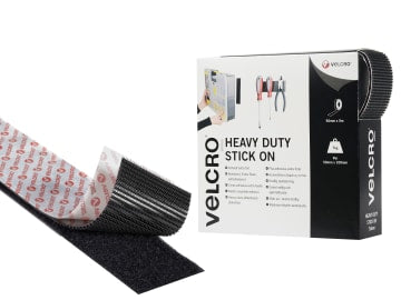 VELCRO® Brand Heavy-Duty Stick On Tape 50mm x 5m Black                          