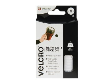 VELCRO® Brand Stick On Coins 45mm x 6 Sets White                                