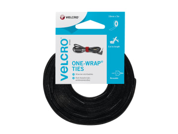 VELCRO® Brand ONE-WRAP® Reusable Ties 10mm x 5m Black                           