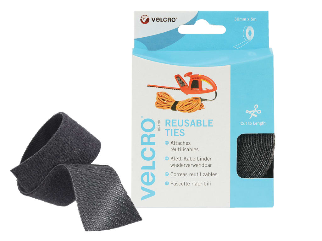 VELCRO® Brand ONE-WRAP® Reusable Ties 30mm x 5m Black                           