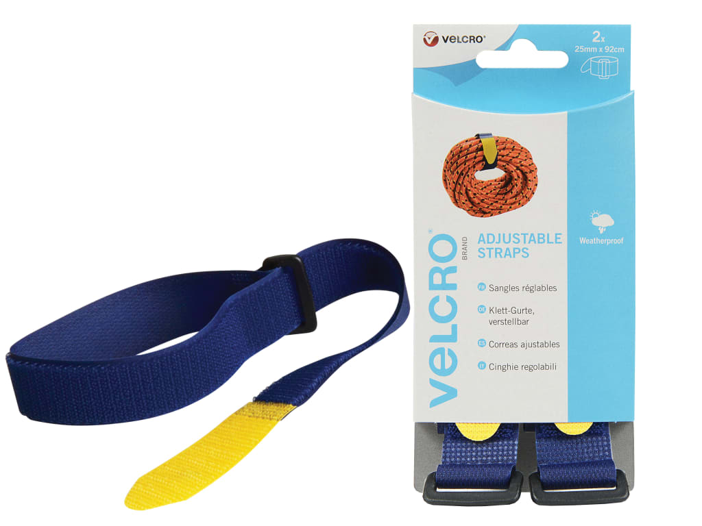 VELCRO® Brand Adjustable Straps(2) 25mm x 92cm Blue                             