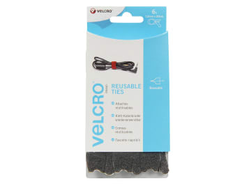VELCRO® Brand ONE-WRAP® Reusable Ties (6) 12mm x 20cm Black                     