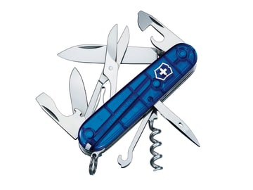 Climber Swiss Army Knife Translucent Blue Blister Pack                          