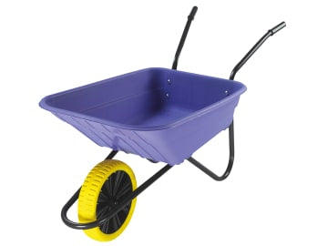 Boxed 90L Lilac Polypropylene Wheelbarrow - Puncture Proof                      
