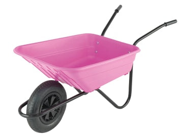 Boxed 90L Pink Polypropylene Wheelbarrow                                        