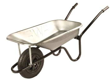 85L Galvanised Contractor Wheelbarrow - Pneumatic                               