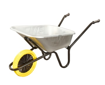 120L Galvanised Heavy-Duty Invincible Wheelbarrow - Puncture Proof              