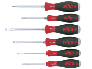 SoftFinish® SL/PZ Hex Blade Screwdriver Set, 6 Piece                            