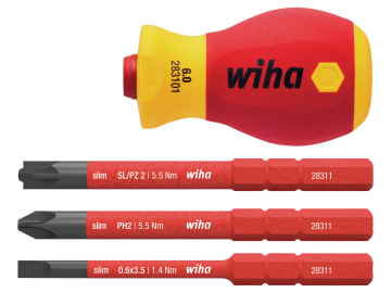 SoftFinish® electric slimVario Stubby Screwdriver Set, 4 Piece                  