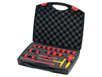 Insulated 3/8in Ratchet Wrench Set, 21 Piece (inc. Case)                        