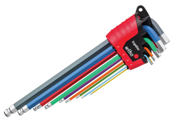 ErgoStar Colour Hex Ball End L-key Set, 9 Piece                                 