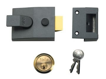88 Standard Nightlatch 60mm Backset DMG Finish Satin Chrome Cylinder Box        