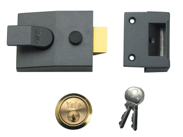 89 Deadlock Nightlatch 60mm Backset DMG Finish Satin Chrome Cylinder Box        
