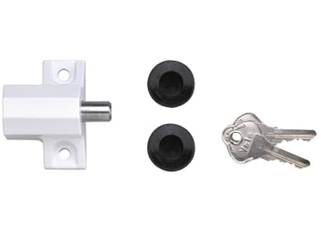 P114 Patio Door Lock White Finish Visi-pack                                     