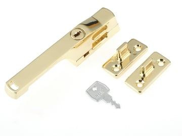 P115PB Lockable Window Handle Polished Brass Finish                             