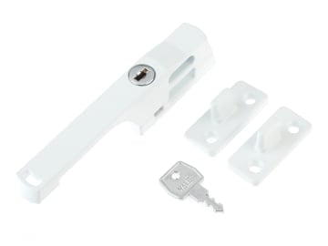 P115WE Lockable Window Handle White Finish                                      