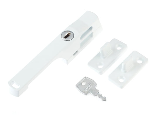 P115WE Lockable Window Handle White Finish                                      