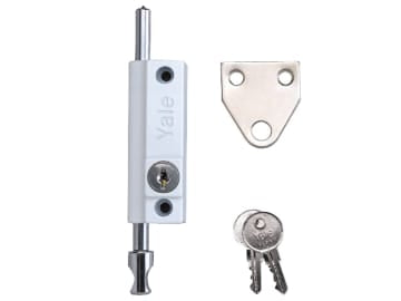 P124 Door Push Bolt White Finish Visi                                           