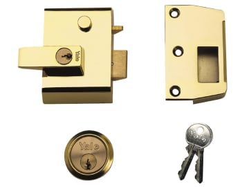 P2 Double Security Nightlatch 40mm Backset Brasslux Finish Visi                 